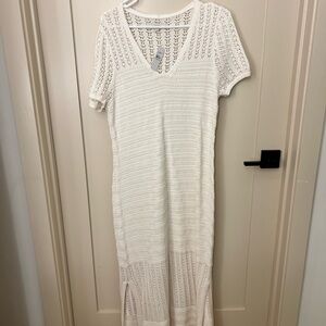 LOFT Cream Crochet Maxi Dress